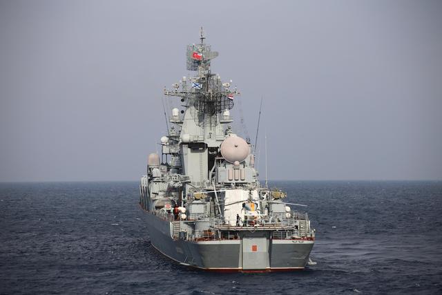 俄罗斯莫斯科号导弹巡洋舰被沉没