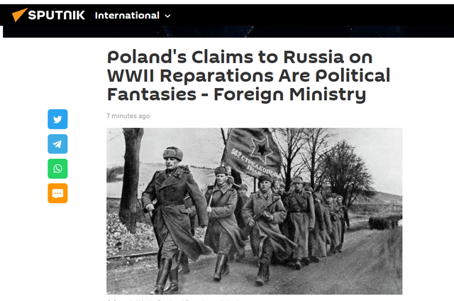 俄回应波兰:索要二战赔偿是政治幻想