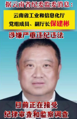 云南工业和信息化厅副厅长保建彬被中纪委调查